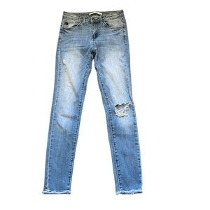 KanCan Skinny Distressed Raw Edge Jeans